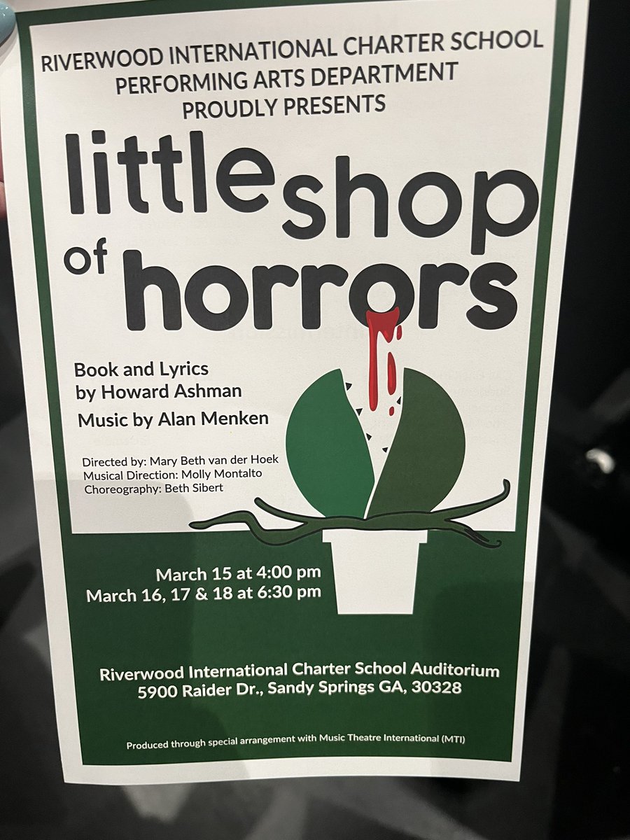 Opening night for our Spring Musical Little Shop of Horrors! You don’t want to miss this amazing show! It is fantastic and has so many talented Raiders! @ricsprincipal @RiverwoodICS