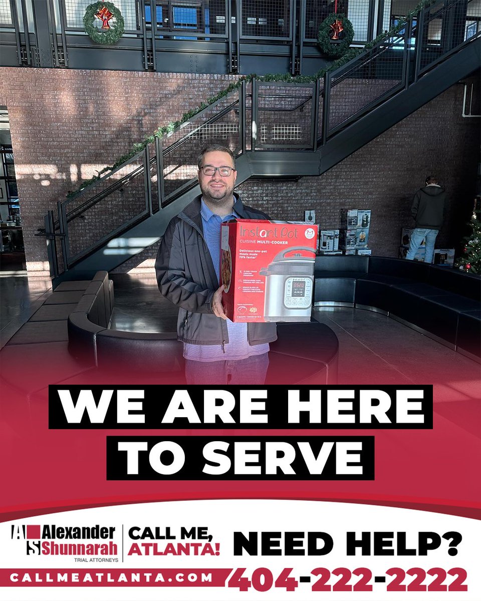 We take pride in our ability to give back with the same energy, enthusiasm and dedication as when helping our clients seek justice.

#WeAreHereToServe

📣 Call Me, Atlanta! 📣
☎️ 404-222-2222
🌐 callmeatlanta.com

⚖ Alexander Shunnarah Trial Attorneys
📍 Atlanta, GA