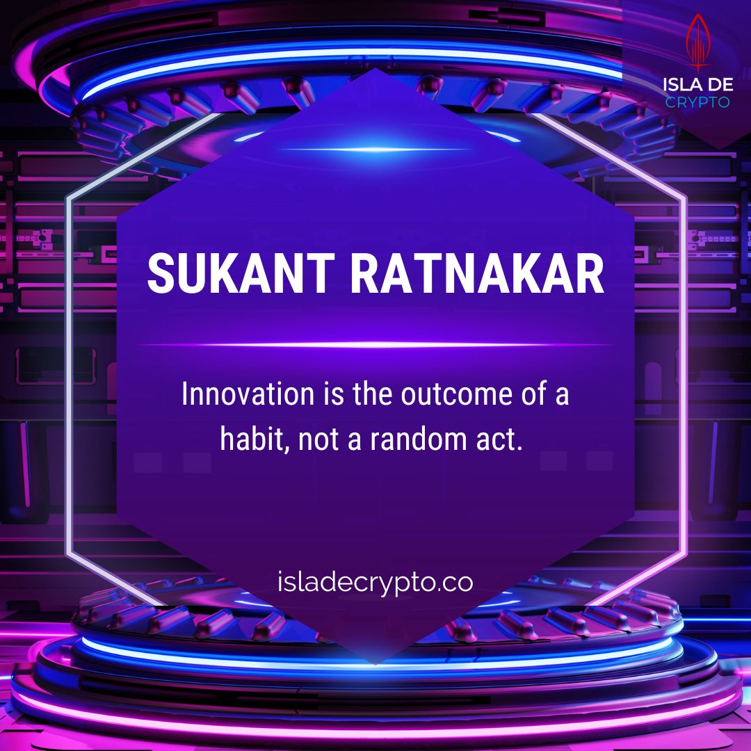 Innovation is the outcome of a habit, not a random act- Sukant Ratnakar. #quotes #inspirationalDay #Dubai