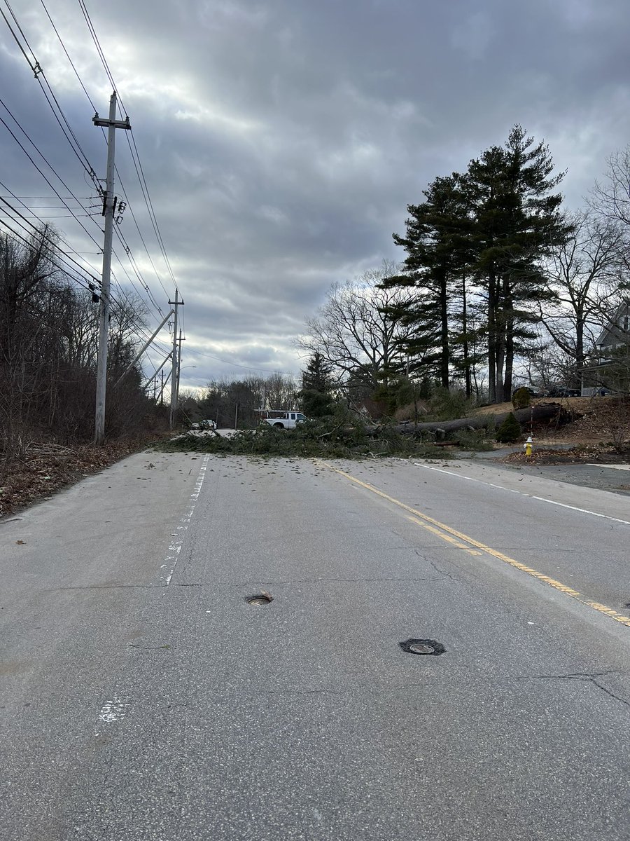 Major #RoadClosureUpdate Rt. 140, Franklin St. between Eagle Brook Blvd & Pendleton Rd. is closed for several hours due to a tree falling, taking down poles & wires. #storm @WrenthamMATA @SCWrentham @CountryGazette @WCVB @7News @wbz @ABC @wbznewsradio @MassStatePolice