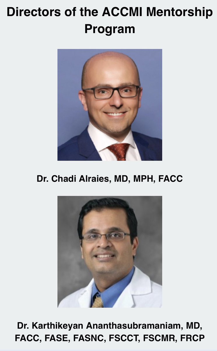 Privileged to work with <a href="/MichiganACC/">Michigan Chapter ACC</a> governor <a href="/KarthikAnantha4/">Karthik Ananthasubramaniam</a>  on this new initiative which he launched tomorrow. 

Starting on February 1, 2023, the <a href="/MichiganACC/">Michigan Chapter ACC</a> will open applications for mentorship for medical students, residents, fellows and CV team members to be paired with