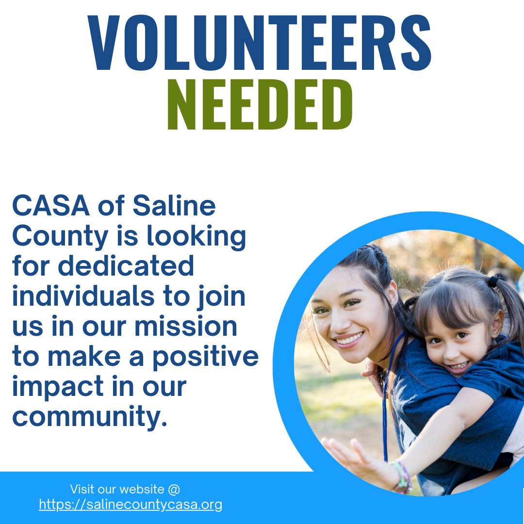 Apply here: ar-saline.evintosolutions.com/VolunteerAppli…