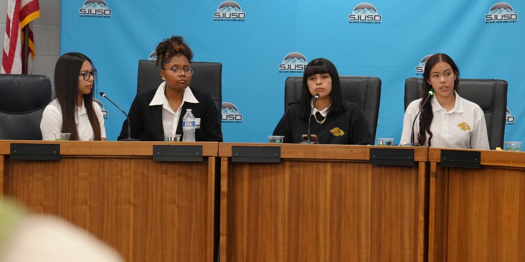 Student Voice. Students from <a href="/SjlaLions/">SJLeadershipAcademy</a> and Mountain View HS were featured at a recent San Jac SPEAKS meeting. They told personal experiences and examples of the great things on their campus. Each student was an inspiration to be a leader, work hard and have integrity!