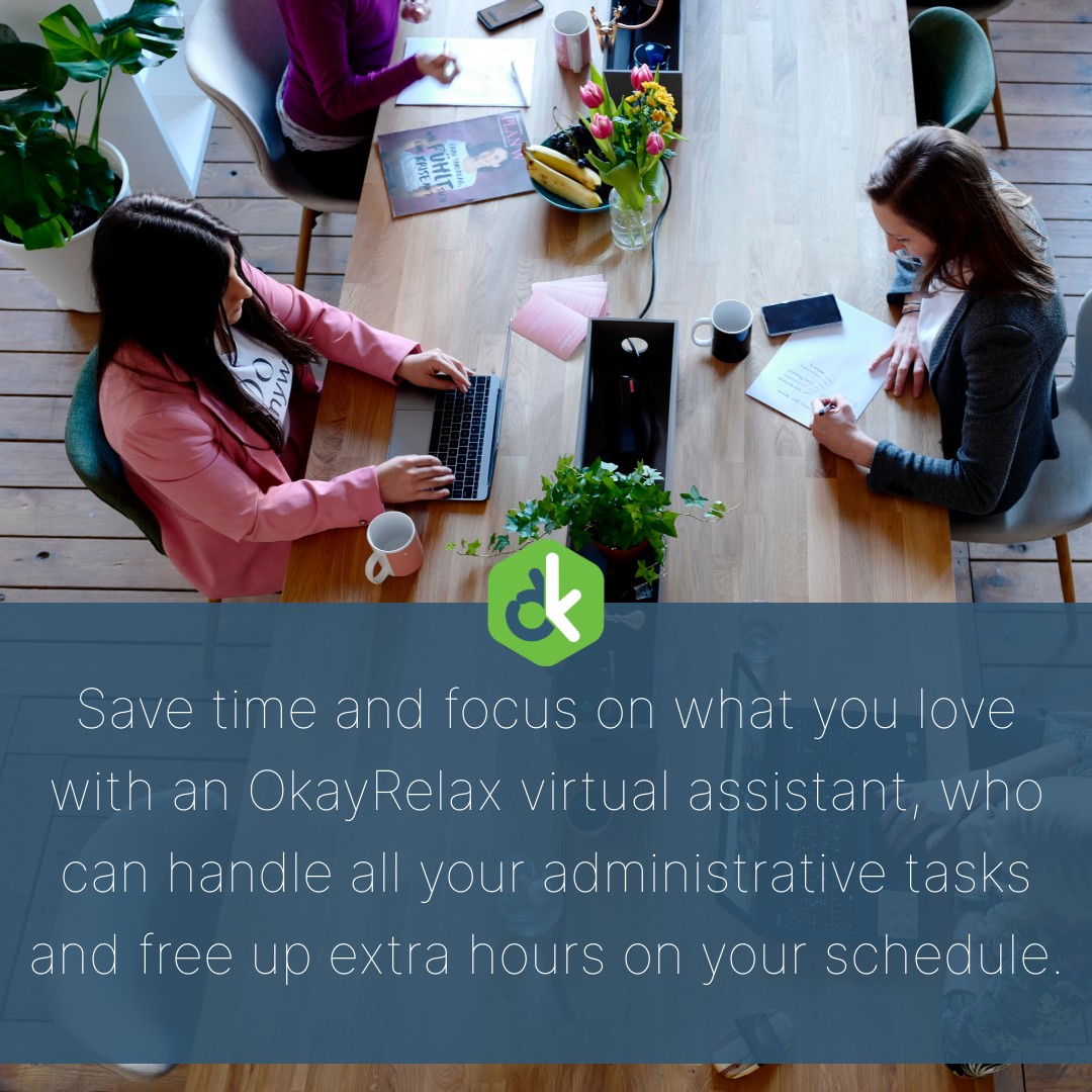 OkayRelaxHQ's tweet photo. "Want more time in your day? Delegate those mundane tasks to an OkayRelax virtual assistant! From scheduling to organization, we'll handle it all so you can focus on what you love. 🕰️ #TimeSaver #VirtualAssistant @OkayRelaxHQ" https://t.co/Lr2bjVdODs