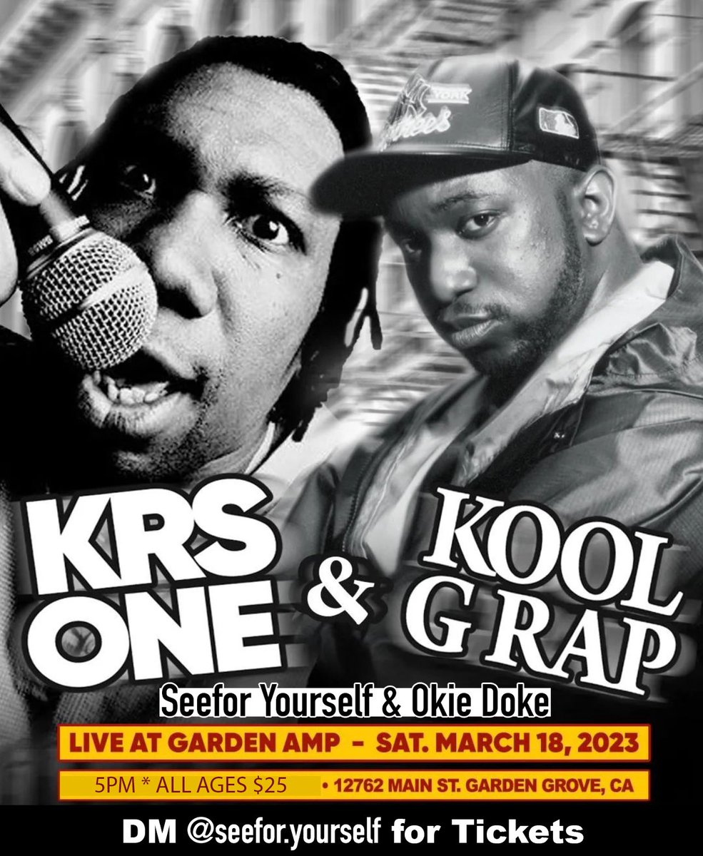 Hit me for KRS1 tickets! Saturday