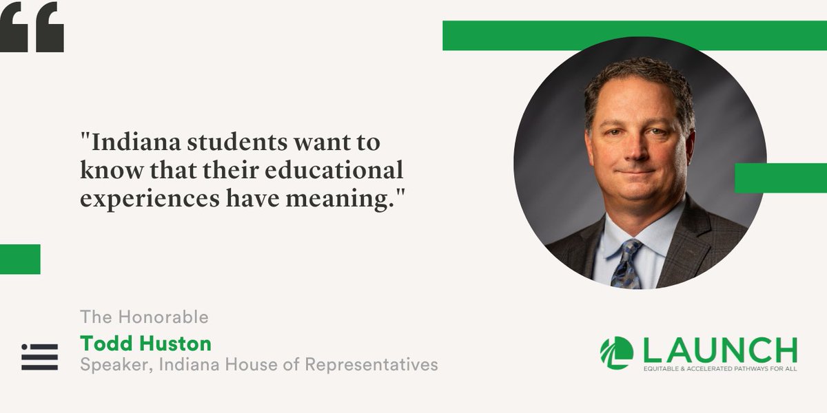 NewAmericaEd's tweet image. &quot;Students want a relevant #education.&quot;

Speaker of the Indiana House of Representatives @tmhuston emphasizes that #LaunchPathways represents a &quot;huge opportunity to create the flexibility that matters most for families.&quot;