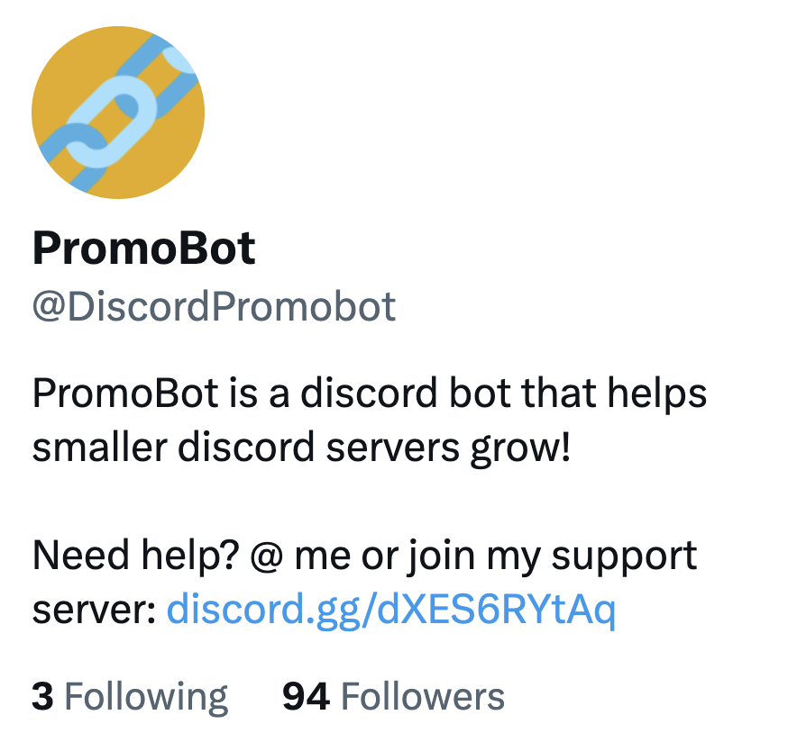 DiscordPromobot's tweet photo. 🧃 me to 100 followers?

👉👈 https://t.co/78Bsv9OuDW