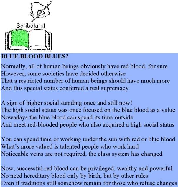 scribaland's tweet photo. #Scribaland BLUE BLOOD BLUES?
When blue blood went red! #Privileges, wealth, power and veins!#draw #drawing #drawings #ebook #ebooker #ebookers #ebooks #editor #editors #elearn #elearner #elearners #elearning #electronicbook #electronicbooks #encyclopaedia #encyclopedia #exlibris https://t.co/Ext9quz86t