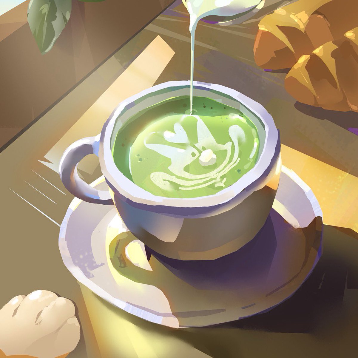 WangchiehA's tweet photo. Matcha Latte (corgi edition) #illustration #digitalart #visdev #matcha https://t.co/trIiRPesOG