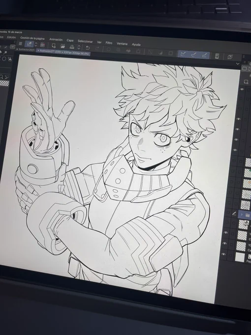 Lineart progress 💚 #deku #wip 