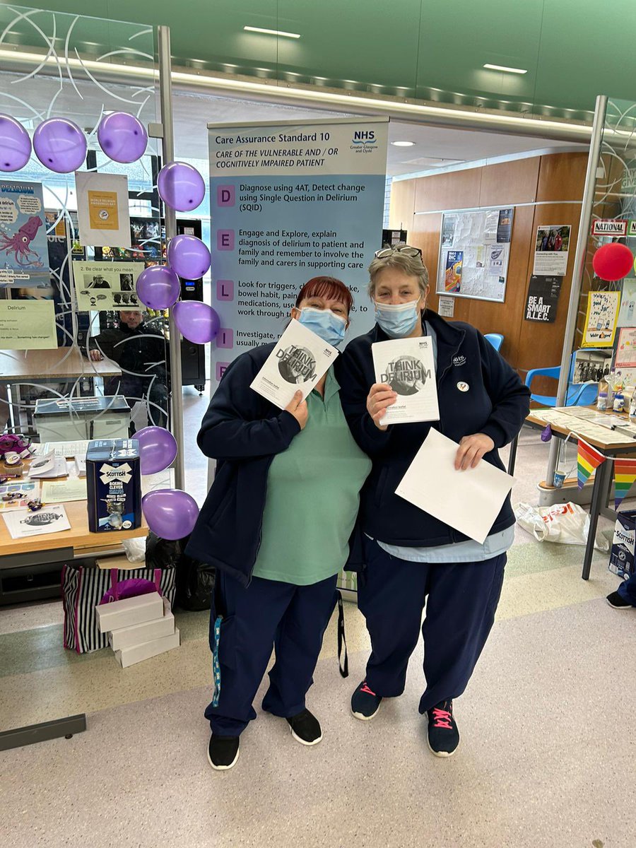 ShonaNYB's tweet photo. What an amazing team effort today raising awareness for #WDAD2023 #teamRAH OPSS @NHSGGC huge thanks💜 @VickiCox @NHSGGC @laura_dyane @hazelmiller999 @christineahp @sandrewshields @iDelirium_Aware https://t.co/pL1JY8vgAR