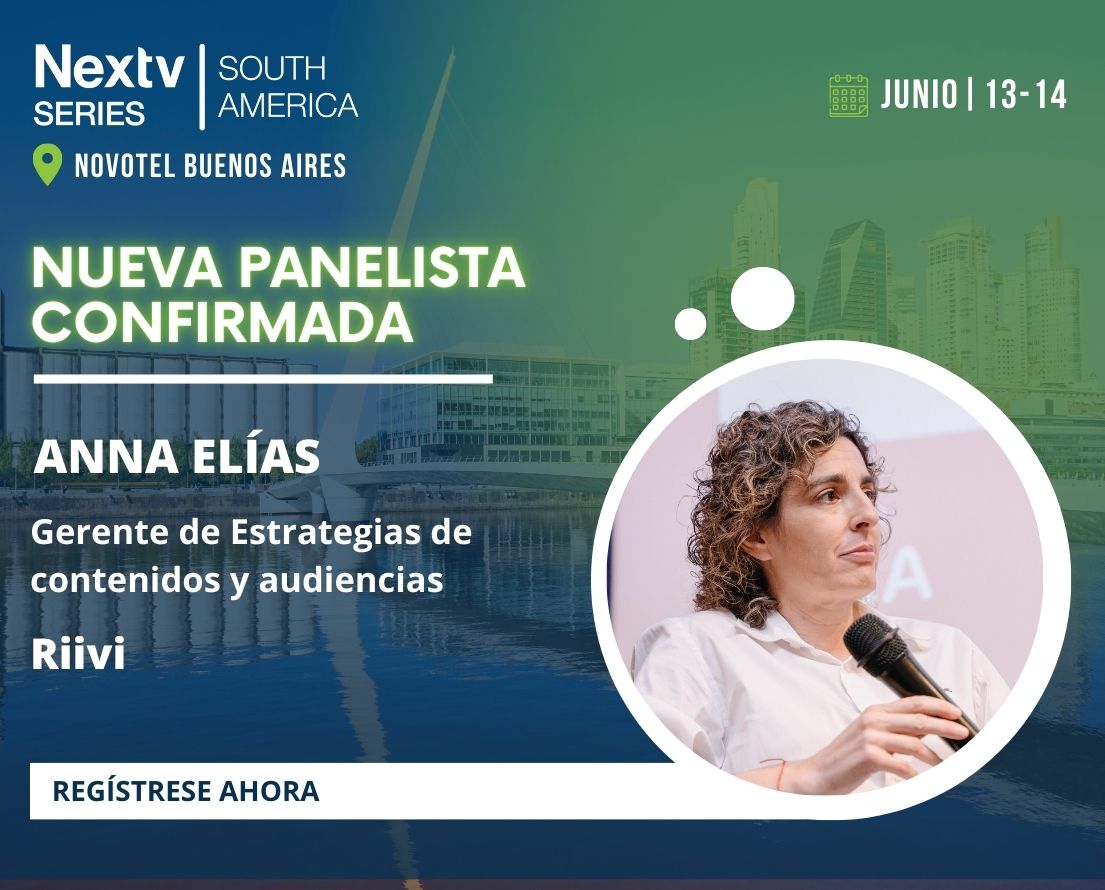 NextvSeries's tweet photo. ¡Se suma una nueva panelista a la conferencia!

Dataxis tiene el gusto de anunciar que Anna Elías, Gerente de Estrategias de contenidos y audiencias de Riivi, participará como panelista de #NextvSeriesSouthAmerica.

TICKETS:
https://t.co/pJbPZgEChD https://t.co/GGWhiSWoc6