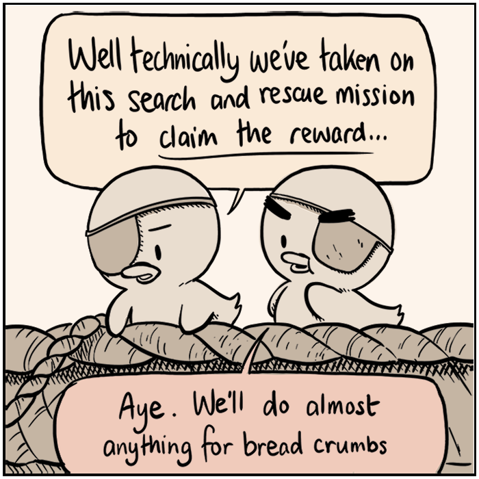Here's the first two panels of the Longer Robber Duckies Tale "Daffodil"