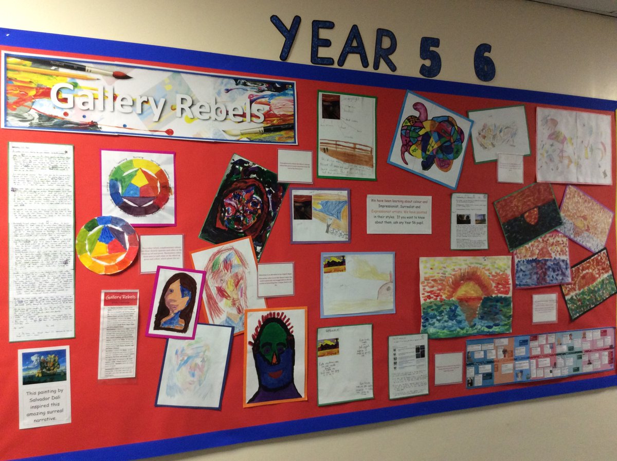 PennowethS's tweet photo. A beautiful #art display in the centre of the school by Year 5 and 6 #galleryrebels #wearealwayslearning #teampennoweth https://t.co/pcO1pcymll