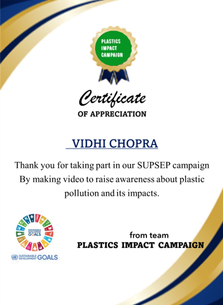 Plasticsimpact's tweet photo. Thankyou vidhi @ChangemakerVC for your zero waste tips video and we Appreciate you for support &amp; participation in our #SUPsep campaign. https://t.co/F7GRDG0bOB