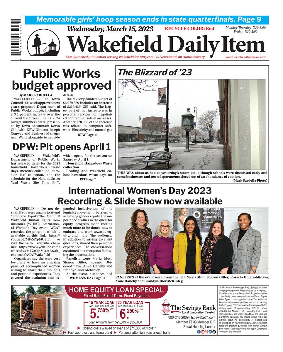 Wakefield Daily Item on Twitter "Today's front page https