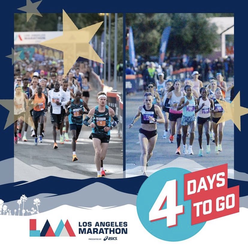 We’re 4 days until race day! Ethiopia’s Yemane Tsegay, one of the top marathoners of this era w/ 10 wins and a 2:04:48 PB, will wear Bib #1 as the top runner in our field, while Ethiopia’s Tsehay Alemu (2:27:17 PB) will wear bib No. 100 as the top woman. #losangeles #werunLA