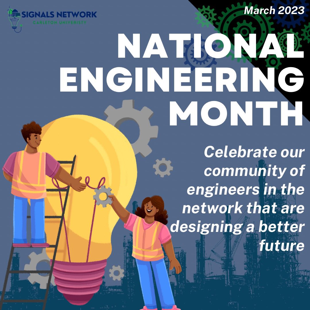 signalsnetwork's tweet image. Happy National Engineering Month to our engineers in our network! Your hard work and dedicate to sustainability, energy and the environment is exemplary of the work the network enjoys sharing. #engineer #carletonu #sustainableenergy