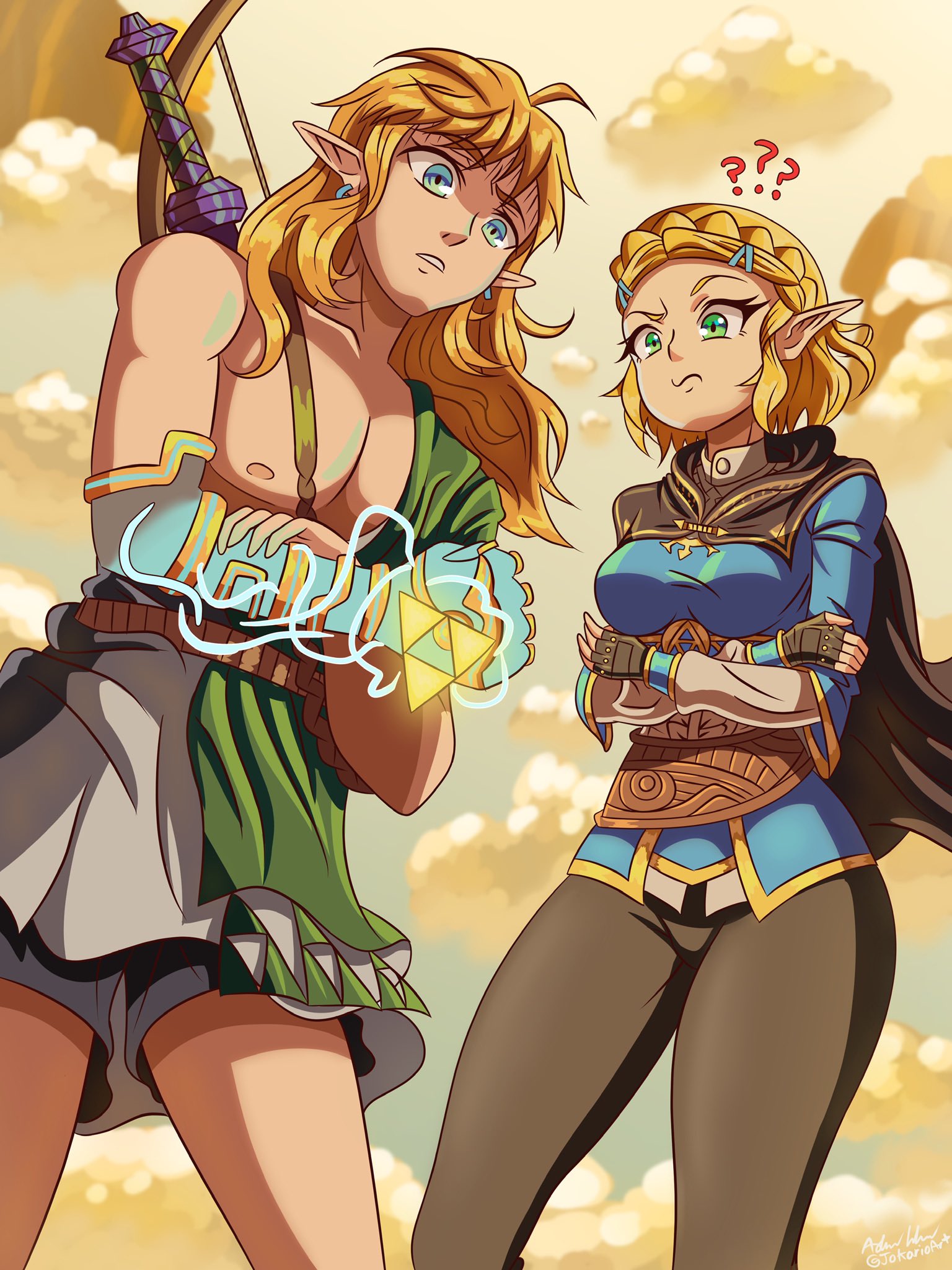 Link & Zelda (Zelda: Totk) by Jokarioart