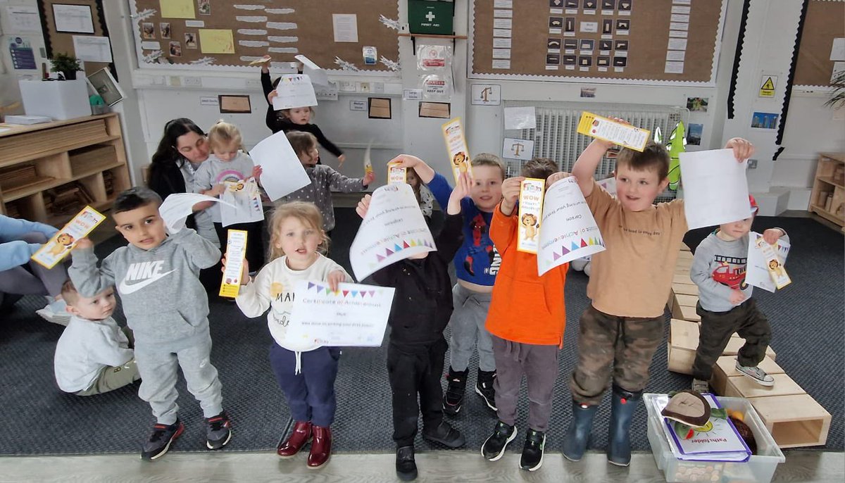 LinnvaleE's tweet photo. Today 31 of our nursery children received their certificates for having their first poem chosen for publication in the book My First Poem 2023- Treasured words. @YoungWritersCW #myfirstpoem #literacy #celebration https://t.co/L6B1Fr0HLL