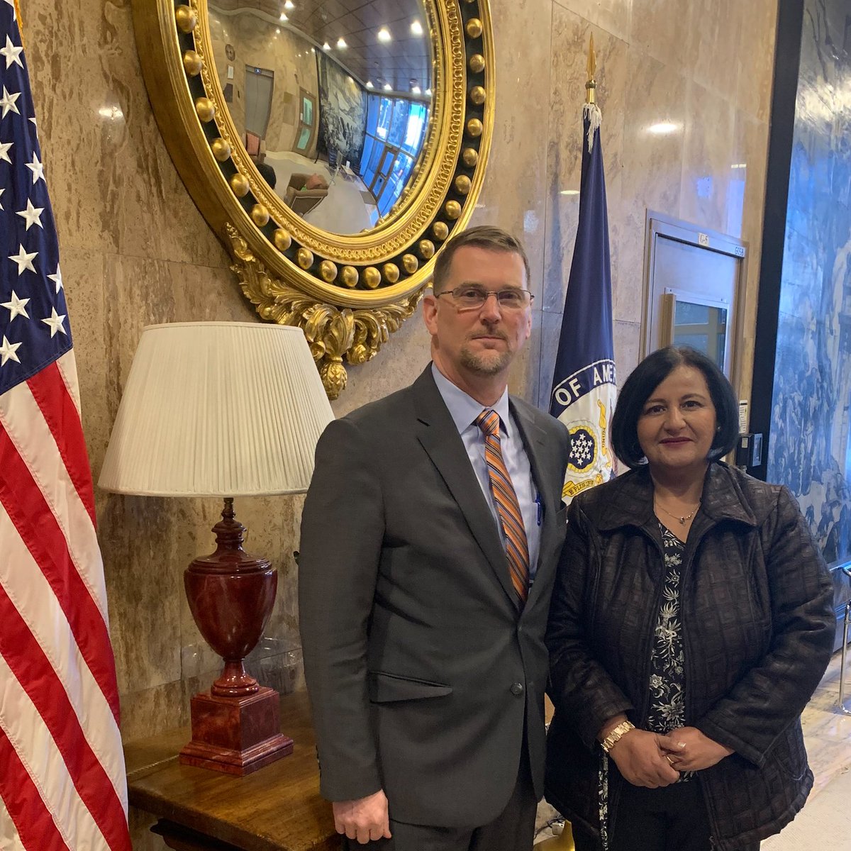 Today @statedept met with <a href="/Dinorahfiguera/">Dinorah Figuera.</a>, the President of the last democratically elected institution in Venezuela. We continue to support her and the National Assembly's efforts to return Venezuela to the democracy its people deserve.