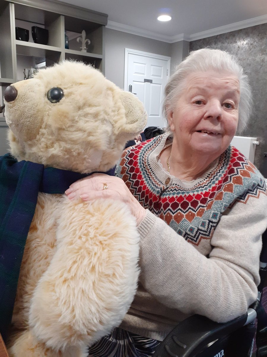 sinbadthebear's tweet photo. I went to award some prizes at the care home this afternoon. My reward was to have cuddles with all the children who had entered the competition. And I'm now having a mini break with Nanny Lou. https://t.co/GdAmLC5UxX