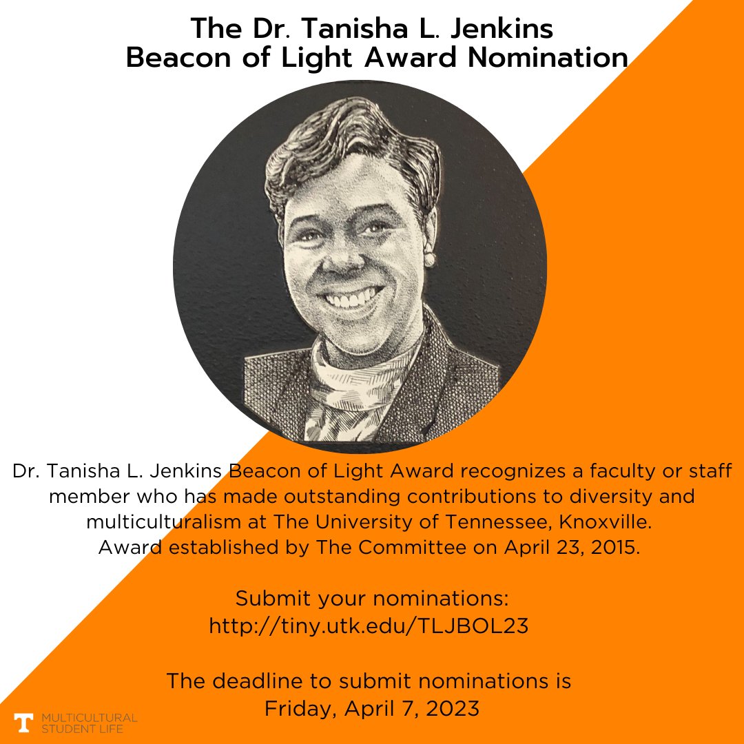Nominate the next TLJ BOL award recipient! Deadline is April 7, 2023. tiny.utk.edu/TLJBOL23