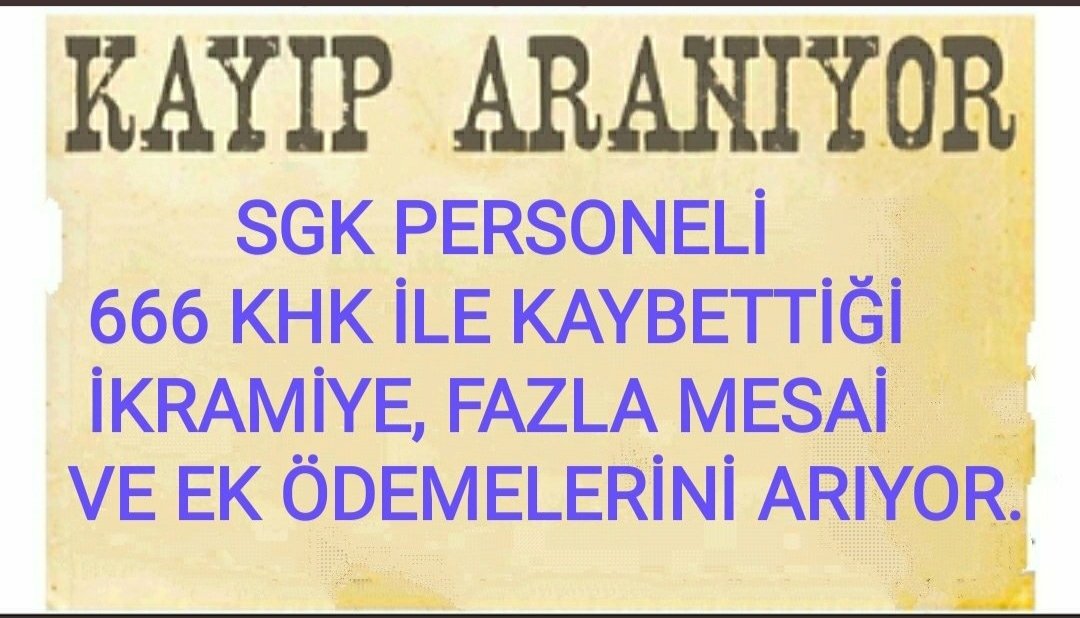Arıyoruz
#SGKPersoneli