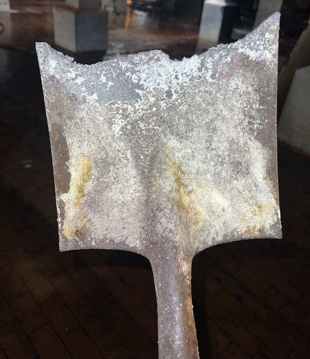 UniversalBlastc's tweet photo. This is what #acidattack did to a shovel during a 3 week job. Imagine what it can do to your uncoated structural steel. 😮 It's easier to coat now than to fix structural issues later. #coatings #linings #corrosion https://t.co/IYqdvG4sB9