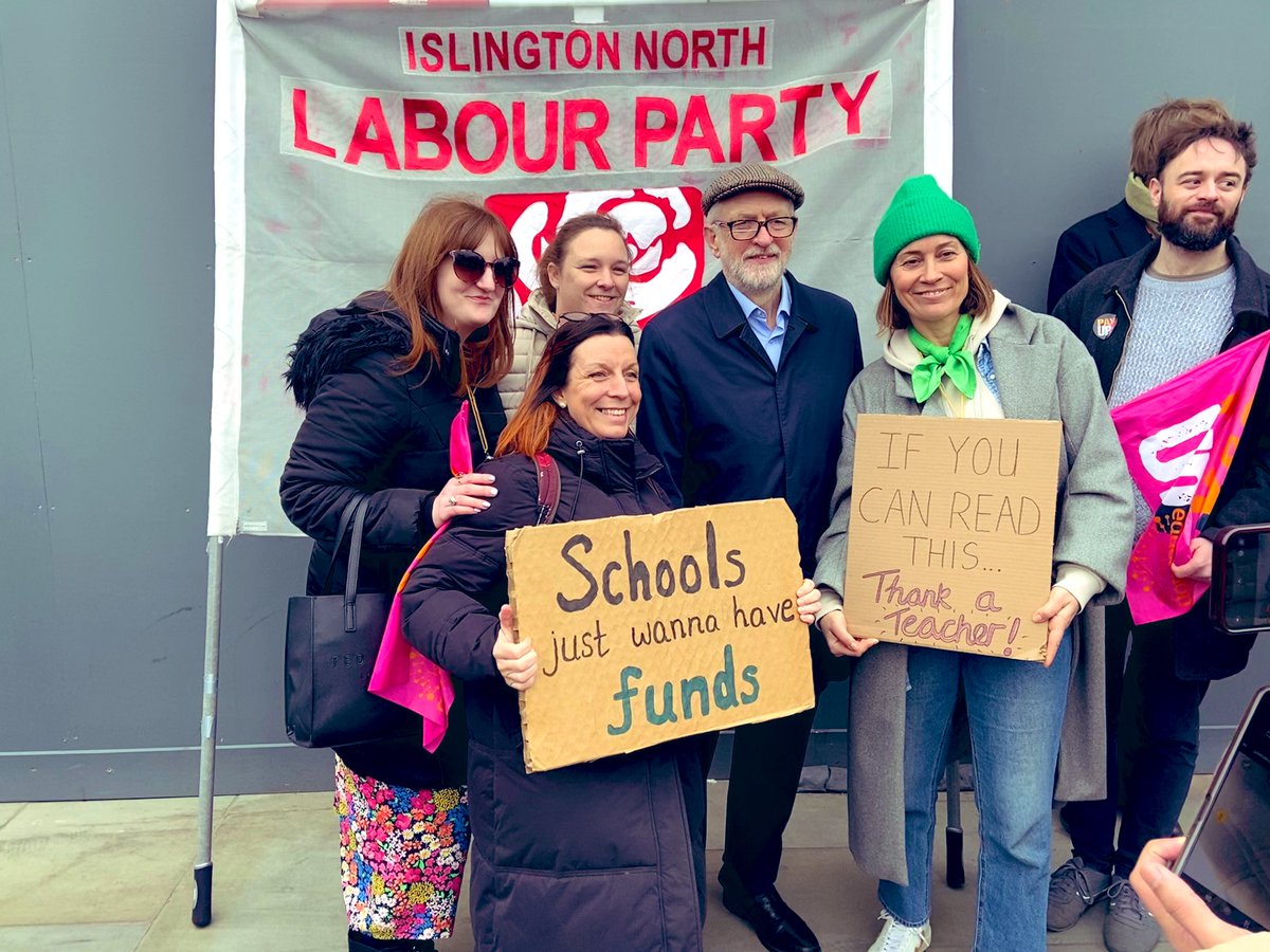 jeremycorbyn's tweet photo. On the same day that 700,000 workers went on strike for decent pay, Jeremy Hunt handed out £9bn in tax cuts to corporations. 

Solidarity with all those standing together against greed and fighting for a fairer future.

A victory for striking workers will be a victory for us all. https://t.co/tZMZ8QkAeo