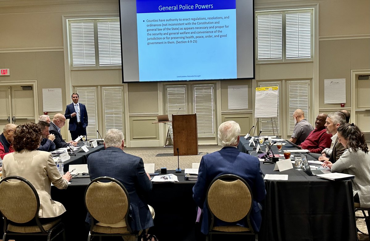 SCCounties's tweet photo. We enjoyed the opportunity to talk with @GVLCounty Council and staff about forms and powers of county government and SCAC's service package during the council's #retreat this week. #CountyLeaders #Visioning #LocalLeaders #StatewideStrength https://t.co/fT0aR1rI1S