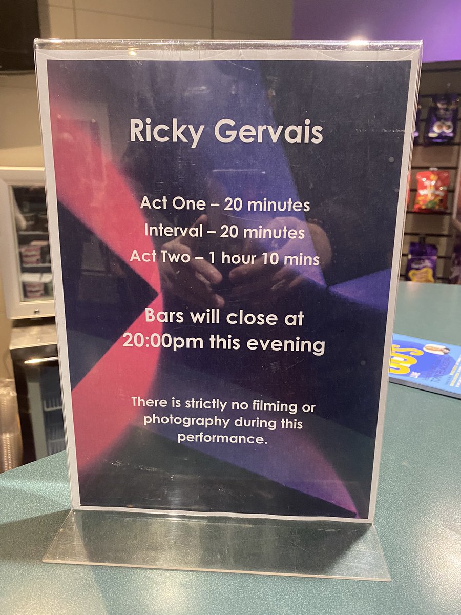 RockCowboyPhil's tweet photo. Waiting patiently for @rickygervais #Armageddon 😀#WokingWednesday https://t.co/8H42r2b2gk
