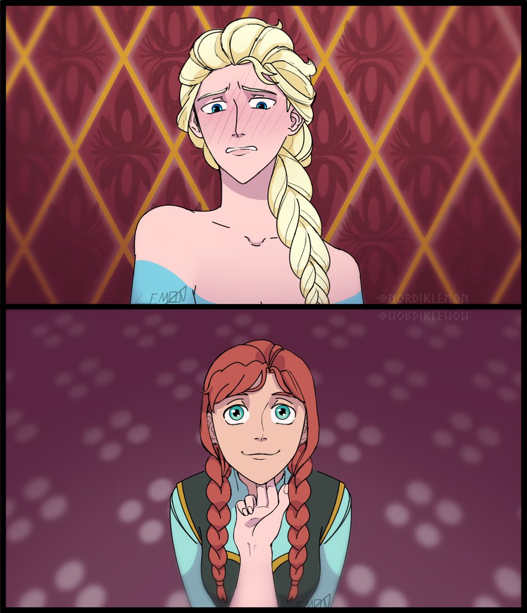NordikLemon's tweet photo. Day 2: Kneel Before the Queen ;)
----
#fanart #frozen #elsanna https://t.co/DgBdoLV0fw