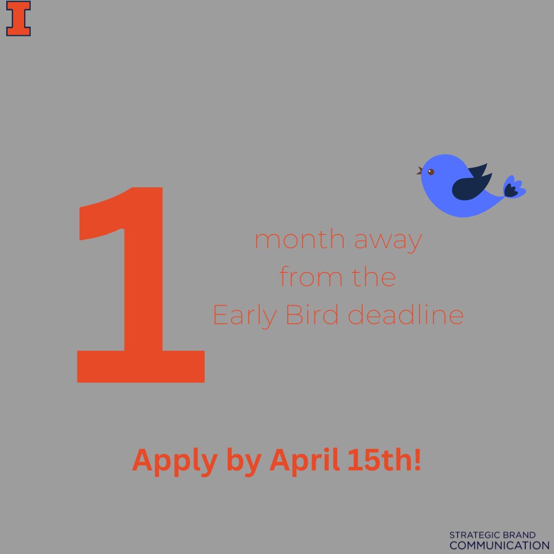 Illinois_SBC's tweet photo. We are 1 month away from the Early Bird deadline! Apply by Apply 15th to meet the first application deadline! #SBCapplication #EarlyBird https://t.co/pnYsrG62si