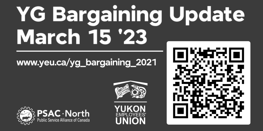 We have new information to share from the YG Bargaining team; an update on the conciliation board process as explained in a recent email, and conciliation hearing dates. yeu.ca/yg_bargaining_…