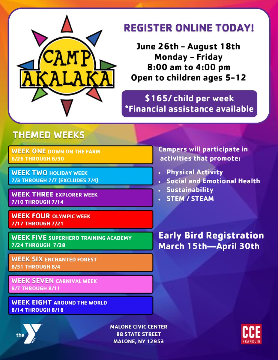 Registration for Summer 2023 for <a href="/CampAkalaka/">Camp Akalaka</a> is now open!! Visit docs.google.com/forms/d/e/1FAI… today!