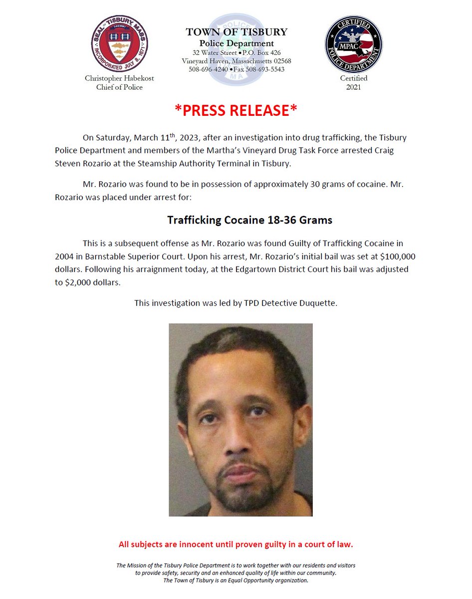 *PRESS RELEASE*
Thank you to officers from TPD, MVDTF &amp; DEA for your assistance