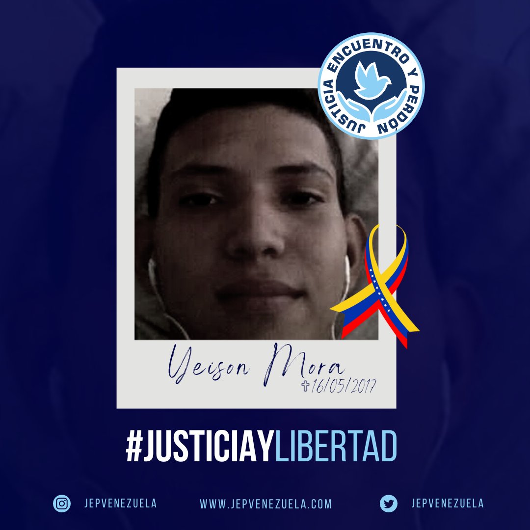 JEPvzla's tweet photo. A la corta edad de 17 años, Yeison Mora fue asesinado en el contexto de una protesta en Barinas, víctima del brutal patrón de represión el 16 de mayo de 2017. Lo recordamos y acompañamos a su familia en sus exigencias de justicia.
¡Basta de impunidad!
#JusticiayLibertad https://t.co/iywc9pBeqE