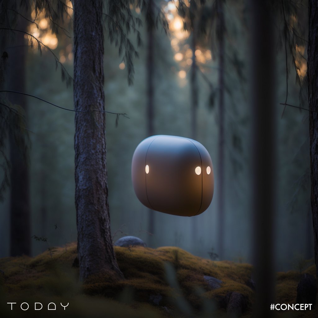 This little hovering bot followed me into the woods today, I wondered what he was for, until it got dark, then I knew......... can you guess? 🤔 

#todaythegame #playtoday #rareseeds #whatsahoyo #concept #midjourney