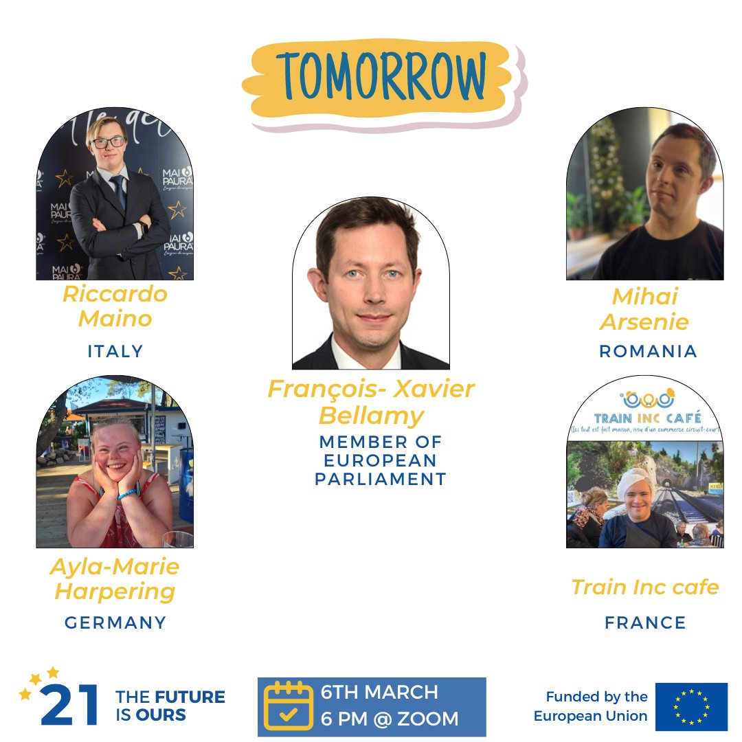 EUforTrisomy21's tweet photo. 🤩Are you ready??? Our #TimeForMoreVisibility event is tomorrow🤩
We hope to see you all joining us tomorrow 6PM CET https://t.co/gH8XhqK9gm