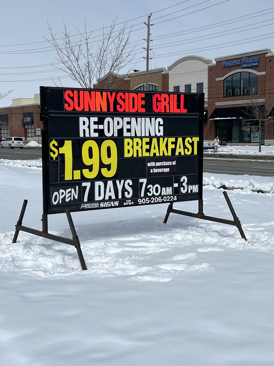 Join us for our #burlington Re-opening Special!
$1.99 Breakfast - Scrambled Eggs and Your Choice of Toast Served with our Famous Country Griddled Potatoes with Purchase of Coffee/Beverage

Open 7 Days, 7:30am - 3:00pm

450 Appleby Line Unit 11
Burlington, ON L7L 2Y2