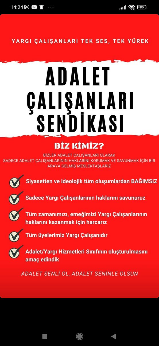 #adaletsen <a href="/adaletsendikasi/">Adalet Sendikası</a> <a href="/AdaletSenKaysri/">Adalet Sen Kayseri Şubesi</a> <a href="/adaletsenduzce/">Düzce Adalet Sen</a> <a href="/Adaletsenist2/">Adalet Sen İstanbul Adliyesi Şubesi</a> <a href="/AntalyaAdaletS/">Adalet Sen Antalya Şube Başkanlığı</a> @Adaletsen_bkrky <a href="/KocaeliAdalet/">Adalet Sen Kocaeli Şubesi</a> <a href="/AdiyamanCemil/">Cemil Adiyaman</a> <a href="/nihat_sastim/">Nihat Şaştım</a> <a href="/niyaz_dulger/">Niyaz Dülger</a> <a href="/TVAdalet/">adalet.tv</a> @adliye_personel <a href="/zabit_katipleri/">Zabıt Katipleri</a> <a href="/ZabHesab/">Adalet bakanlığı etkinlik hesabı Gt var geri takip</a> #AdaletİçinŞimdi