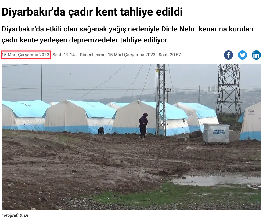 utkukaynar's tweet photo. Türkiye'den iş bilmezlik manzaraları. Diyarbakır'da "taşkın riski var, buraya kurmayın" denilen çadırkent, bugün taşkın nedeniyle tahliye edilmiş. 

Bu iki haberin arasında sadece 22 gün var. https://t.co/nMAegd1qht