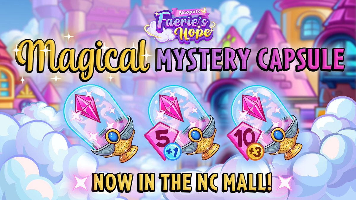 Neopets's tweet photo. If you have time to take a break from gathering the Lost Fragments of New Faerieland, make sure you check out the brand new Faerie’s Hope Magical Mystery Capsule in the NC Mall! 🧚✨

🔗 https://t.co/tcKLvhDbXK https://t.co/t1oA8JKLWS