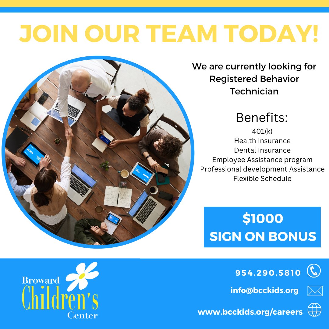 We are currently seeking a board certified behavior analyst (BCBA)  and a registered behavior technician to join our team of dedicated professionals. The ideal candidate will have a passion for helping children and young adults with special needs to reach their potential.