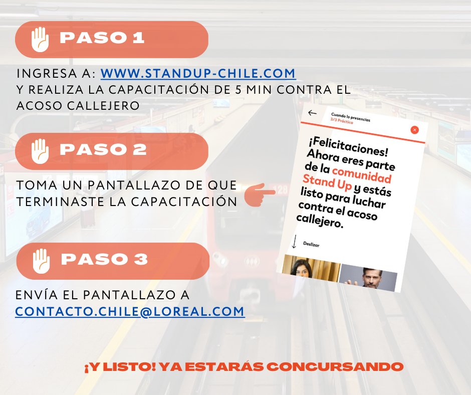 metrodesantiago's tweet photo. Capacítate aprendiendo las 5D contra el acoso callejero y participa en un sorteo por una de las cinco tarjetas bip! cargadas con 25 mil pesos. 

Ingresa a https://t.co/eGX2GqDb10 y sigue estas instrucciones: https://t.co/BTg37kWNvW