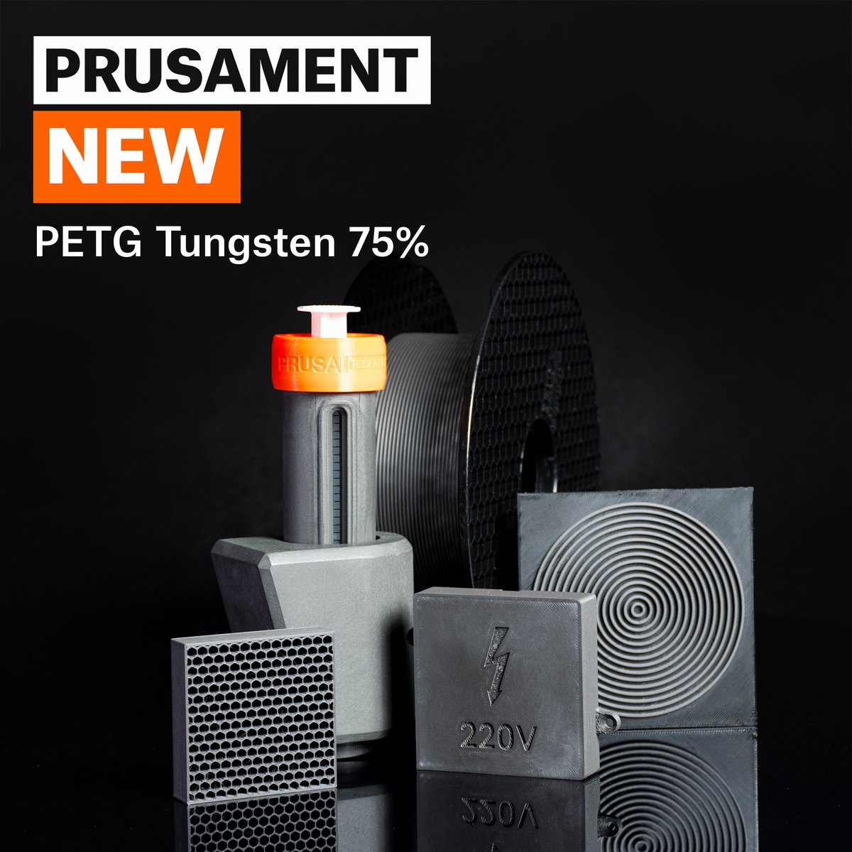 prusament's tweet photo. We are delighted to introduce highly specialized Prusament PETG Tungsten 75%, designed mainly for radiation shielding purposes.

Read also an article on our blog describing the material in more detail. 

https://t.co/nlLYZnNKnH https://t.co/iZyyT6gHIL