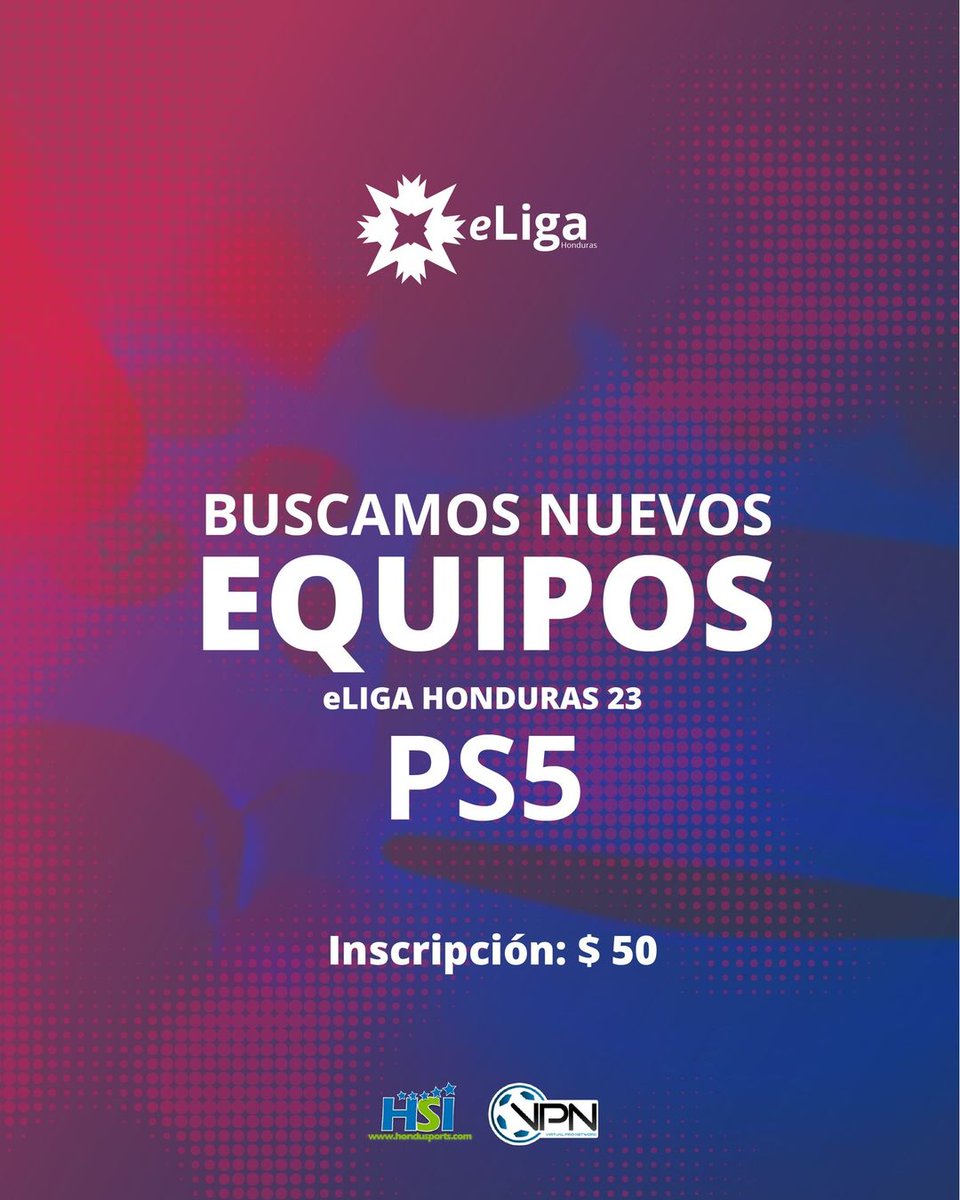 LINAHonduras504's tweet photo. #eLigaHN #PS5

Estamos buscando nuevos equipos para iniciar nuestra 2da temporada de #ProClubs

⌚️ 9:25pm Hora de HON
📆 Martes y Jueves
💸 $50

No perdas esta oportunidad de ser parte de la mejor liga de clubes pro 😎
🎮🇭🇳⚽

#eLigaHonduras #LigasVPN #VirtualProNetwork #FIFA23 https://t.co/hSv8aW50Xk