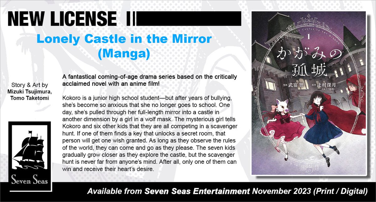 Seven Seas Entertainment Licenses Lonely Castle in the Mirror, The