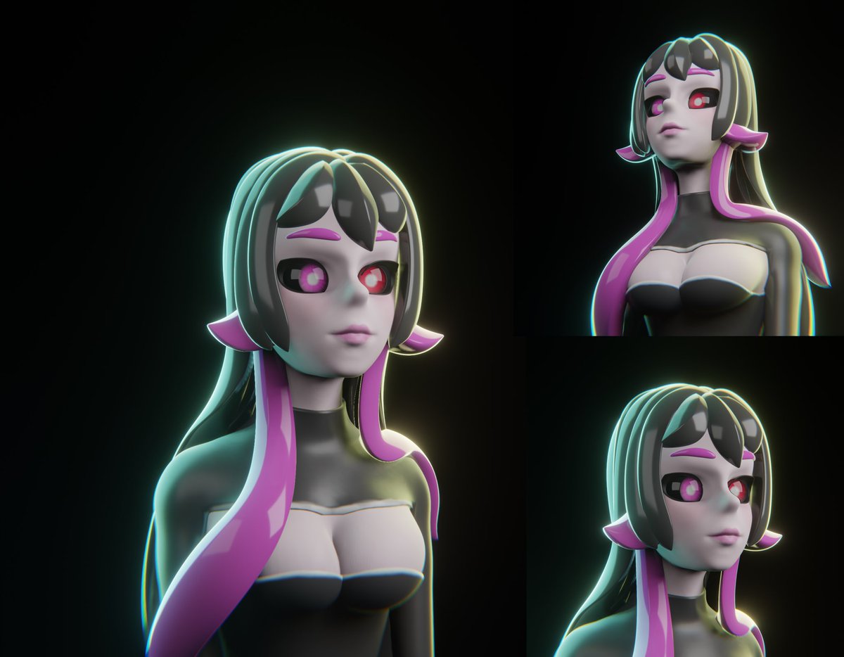 Nergan12's tweet photo. Character of @Aik_BGirl 
Happy birthday!!!

________
#Blender3d #sculpting #stylized https://t.co/YGTJMoiMDK